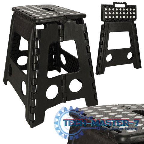 Stołek taboret składany antypoślizgowy 39cm czarny Stołek taboret składany antypoślizgowy 39cm czarny
