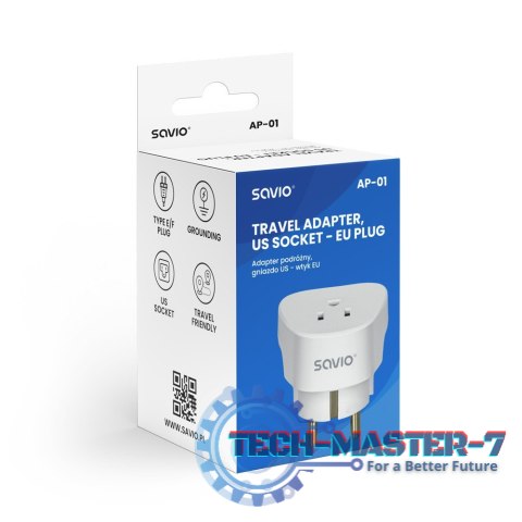 Adapter podróżny, gniazdo US wtyk EU AP-01 Adapter podróżny, gniazdo US wtyk EU AP-01