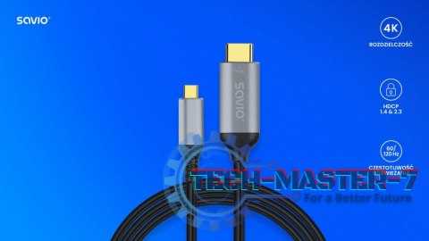 Kabel USB-C do HDMI v2.0b, 3m, miedź CL-184 Kabel USB-C do HDMI v2.0b, 3m, miedź CL-184
