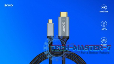Kabel USB-C do HDMI v2.0b, 3m, miedź CL-184 Kabel USB-C do HDMI v2.0b, 3m, miedź CL-184
