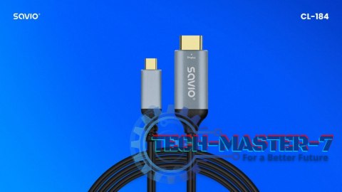 Kabel USB-C do HDMI v2.0b, 3m, miedź CL-184 Kabel USB-C do HDMI v2.0b, 3m, miedź CL-184