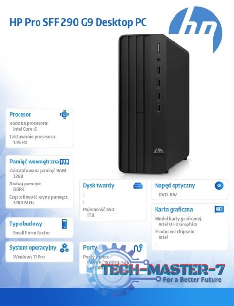 Komputer 290 Pro SFF G9 i5-14500 1TB/32GB/DVDRW/W11P A54Y8ET Komputer 290 Pro SFF G9 i5-14500 1TB/32GB/DVDRW/W11P A54Y8ET