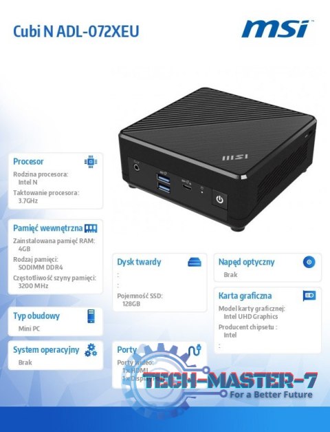 Mini PC Cubi N ADL-072XEU nOS/N200/4GB/128PCIE/WiFi/AC/BT/Black Mini PC Cubi N ADL-072XEU nOS/N200/4GB/128PCIE/WiFi/AC/BT/Black