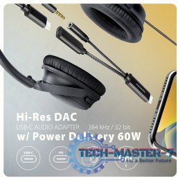 ADA-HCPD Zewnętrzna karta dźwiękowa USB-C 32bit DAC 3.5mm (F) złącze, 384kHz + PD 60W