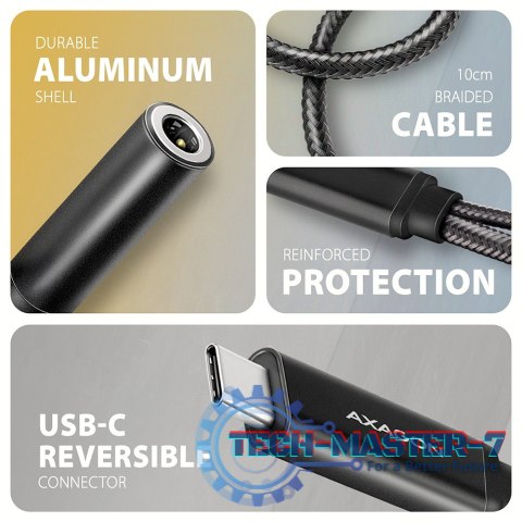 ADA-HCPD Zewnętrzna karta dźwiękowa USB-C 32bit DAC 3.5mm (F) złącze, 384kHz + PD 60W ADA-HCPD Zewnętrzna karta dźwiękowa USB-C 32bit DAC 3.5mm (F) złącze, 384kHz + PD 60W