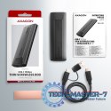 EEM2-GTS2 Obudowa zewnętrzna aluminiowa bezśrubowa USB-C 3.2 Gen 2 M.2 NVMe & SATA SSD + USB-A - USB-C redukcja