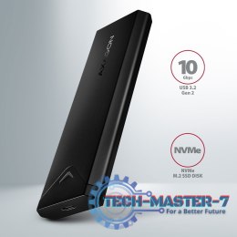 EEM2-UB2 Obudowa zewnętrzna aluminiowa, USB-C 3.2 Gen 2 - M.2 NVMe SSD, długość 42 do 80 mm Czarna