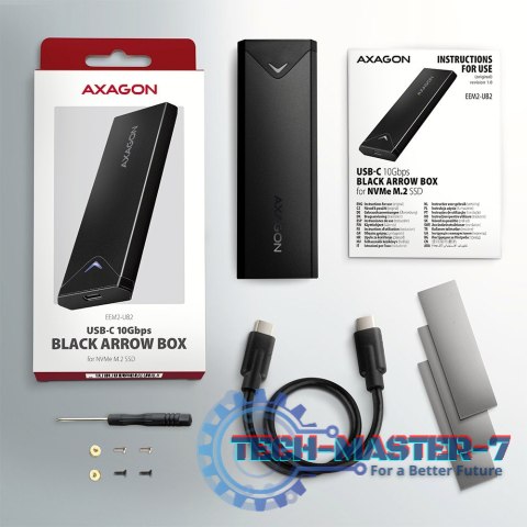 EEM2-UB2 Obudowa zewnętrzna aluminiowa, USB-C 3.2 Gen 2 - M.2 NVMe SSD, długość 42 do 80 mm Czarna EEM2-UB2 Obudowa zewnętrzna aluminiowa, USB-C 3.2 Gen 2 - M.2 NVMe SSD, długość 42 do 80 mm Czarna