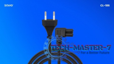 Kabel zasilający 2pin, C7 kątowy 5m, CL-186 Kabel zasilający 2pin, C7 kątowy 5m, CL-186
