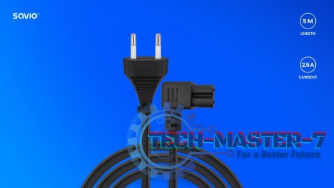 Kabel zasilający 2pin, C7 kątowy 5m, CL-186 Kabel zasilający 2pin, C7 kątowy 5m, CL-186