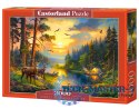 Puzzle 3000 elementów Zachód słońca nad leśną rzeką
