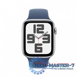 Watch SE GPS, koperta 40 mm z aluminium w kolorze srebrnym z paskiem sportowy w kolorze denim - rozmiar S/M