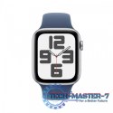 Watch SE GPS, koperta 44 mm z aluminium w kolorze srebrnym z paskiem sportowym w kolorze denim - rozmiar S/M