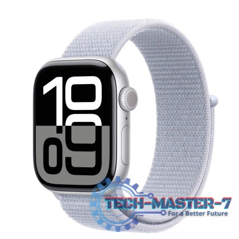 Watch Series 10 GPS + Cellular, koperta 42 mm z aluminium w kolorze srebrnym z opaską sportową w kolorze błękitnego obłoku Watch Series 10 GPS + Cellular, koperta 42 mm z aluminium w kolorze srebrnym z opaską sportową w kolorze błękitnego obłoku