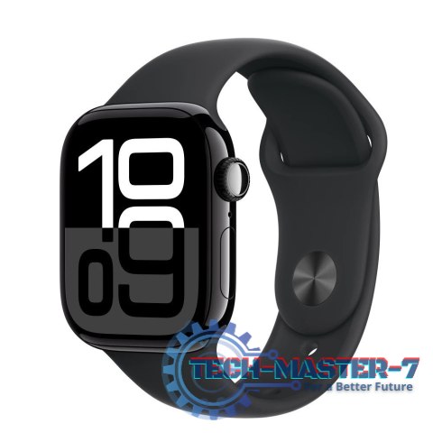 Watch Series 10 GPS, koperta 42 mm z aluminium w kolorze onyksu z paskiem sportowym w kolorze czarnym - rozmiar M/L Watch Series 10 GPS, koperta 42 mm z aluminium w kolorze onyksu z paskiem sportowym w kolorze czarnym - rozmiar M/L