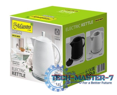 Ceramiczny czajnik elektryczny 1,5l 1500W MR-069-WHITE Ceramiczny czajnik elektryczny 1,5l 1500W MR-069-WHITE