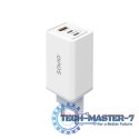 Ładowarka sieciowa 65W GaN LA-07 z kablem USB-A-USB typ C 1m, biała
