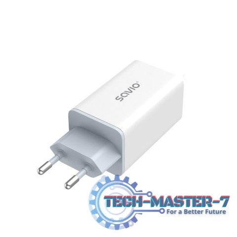 Ładowarka sieciowa 65W GaN LA-07 z kablem USB-A-USB typ C 1m, biała Ładowarka sieciowa 65W GaN LA-07 z kablem USB-A-USB typ C 1m, biała