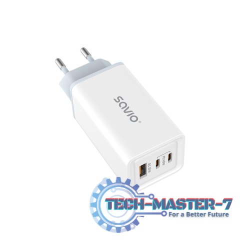 Ładowarka sieciowa 65W GaN LA-07 z kablem USB-A-USB typ C 1m, biała Ładowarka sieciowa 65W GaN LA-07 z kablem USB-A-USB typ C 1m, biała