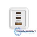 Ładowarka sieciowa 65W GaN LA-07 z kablem USB-A-USB typ C 1m, biała