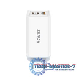 Ładowarka sieciowa 65W GaN LA-07 z kablem typu C-USB typ C 100W 1m, biało-czarna