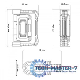 Lampa robocza LED COB warsztatowa składana MCE439 300LM 3 tryby świecenia, IP44. 6500K (zimna biała) wymiary: 199,4 x 141 x 58,6