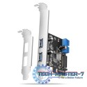 PCEU-232RS Kontroler PCIe 2+2x port USB 3.2 GEN 1, UASP, SP & LP 15-pin SATA zasilacz