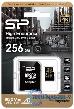 Karta pamięci microSDXC High Endurance 256GB V30 UHS-1 U3 A1 24/7 + ADAPTER microSD-SD