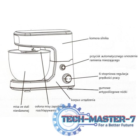 Robot planetarny z misą 4L, 1000W MR-560 Robot planetarny z misą 4L, 1000W MR-560