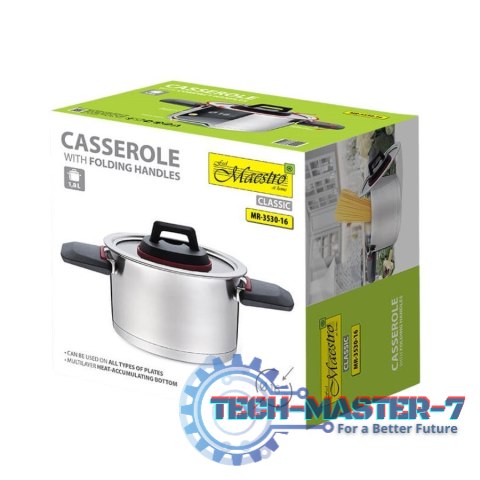 Garnek ze składanymi uchwytami 16cm, 1,6l MR-3530-16 Garnek ze składanymi uchwytami 16cm, 1,6l MR-3530-16