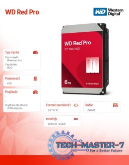 Dysk HDD Red Pro 6TB 3,5 265 MB SATAIII WD6005FFBX