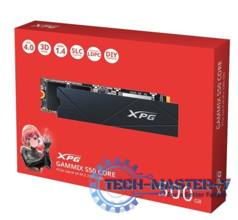 Dysk SSD XPG GAMMIX S50 CORE 500G PCIe 4x4 3.5/2.2 M2 Dysk SSD XPG GAMMIX S50 CORE 500G PCIe 4x4 3.5/2.2 M2