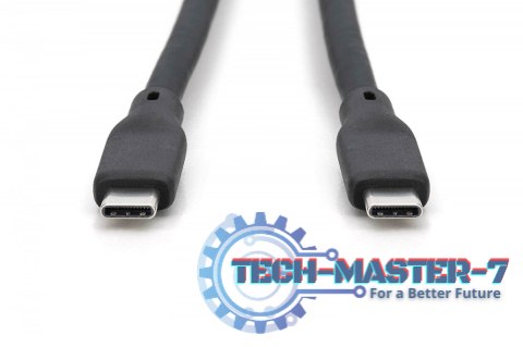 Kabel połączeniowy silikonowy USB-C - USB-C, USB 4 Gen3 40G 8K 240W, 1m Czarny Kabel połączeniowy silikonowy USB-C - USB-C, USB 4 Gen3 40G 8K 240W, 1m Czarny