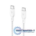 Kabel w oplocie USB-C do USB-C 100W 3m biały