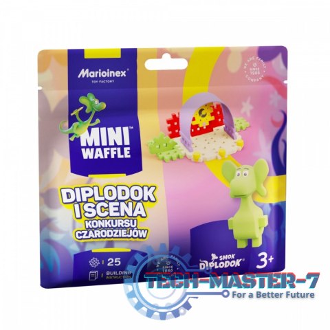 Klocki Mini Waffle - Saszetka Diplodok i scena 25 elementów