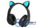 Słuchawki bezprzewodowe Bluetooth 5.0 LED dla dzieci czarne uszy