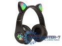 Słuchawki bezprzewodowe Bluetooth 5.0 LED dla dzieci czarne uszy