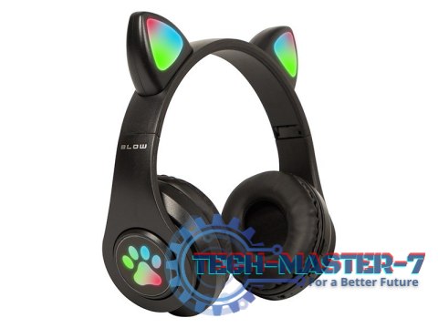 Słuchawki bezprzewodowe Bluetooth 5.0 LED dla dzieci czarne uszy Słuchawki bezprzewodowe Bluetooth 5.0 LED dla dzieci czarne uszy