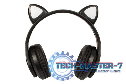 Słuchawki bezprzewodowe Bluetooth 5.0 LED dla dzieci czarne uszy Słuchawki bezprzewodowe Bluetooth 5.0 LED dla dzieci czarne uszy