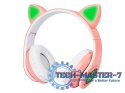 Słuchawki bezprzewodowe Bluetooth 5.0 LED dla dzieci różowe uszy