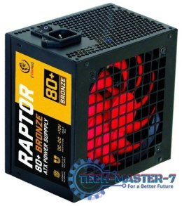 Zasilacz ATX RAPTOR 600W BRONZE 80+,Single Rail, DC-DC