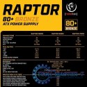 Zasilacz ATX RAPTOR 600W BRONZE 80+,Single Rail, DC-DC