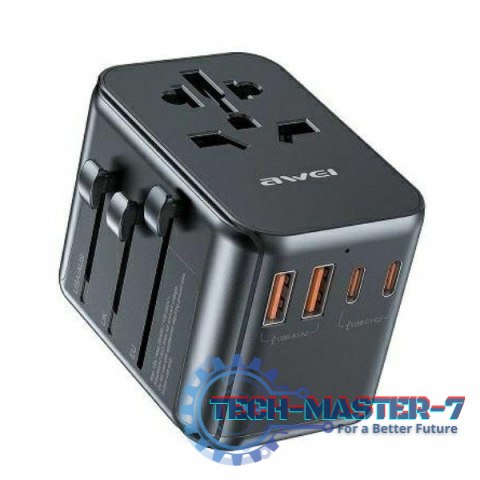 Ładowarka podróżna 4w1 GaN 35W US/AU/EU/UK C-39 2xUSB +3xUSB-C