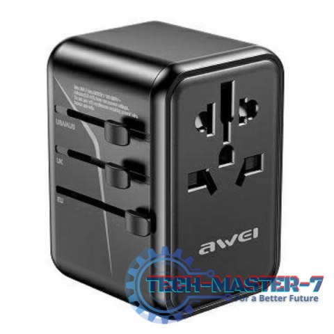 Ładowarka podróżna GaN 65W 4w1 US/AU/EU/UK C-40 2xUSB +3xUSB-C