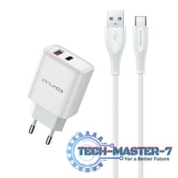 Ładowarka sieciowa GaN PD81T 22,5W USB+USB-C + kabel USB/USB-C