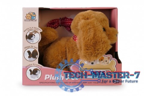 Piesek chodzący na smyczy brązowy 14 cm Piesek chodzący na smyczy brązowy 14 cm