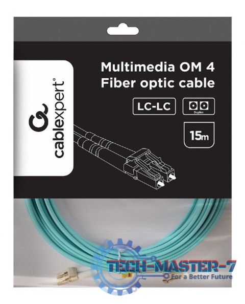 Kabel światłowodowy wielomodowy duplex OM4 50/125,LC/LC,15m Kabel światłowodowy wielomodowy duplex OM4 50/125,LC/LC,15m