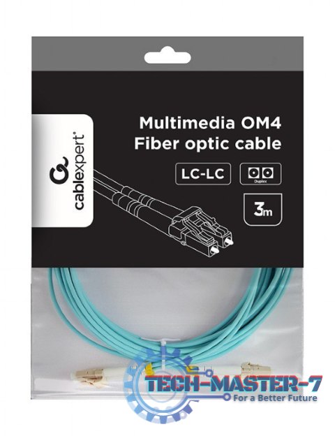 Kabel światłowodowy wielomodowy duplex OM4 50/125, LC/LC, 3m Kabel światłowodowy wielomodowy duplex OM4 50/125, LC/LC, 3m