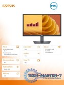 Monitor E2225HS 21.4 cala LED VA FHD/(1920x1080)/16:9/DP/HDMI/VGA/Głośniki/3Y