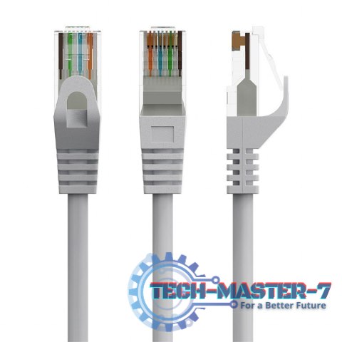 Patch cord kat.6 miedź UTP 0.25m szary